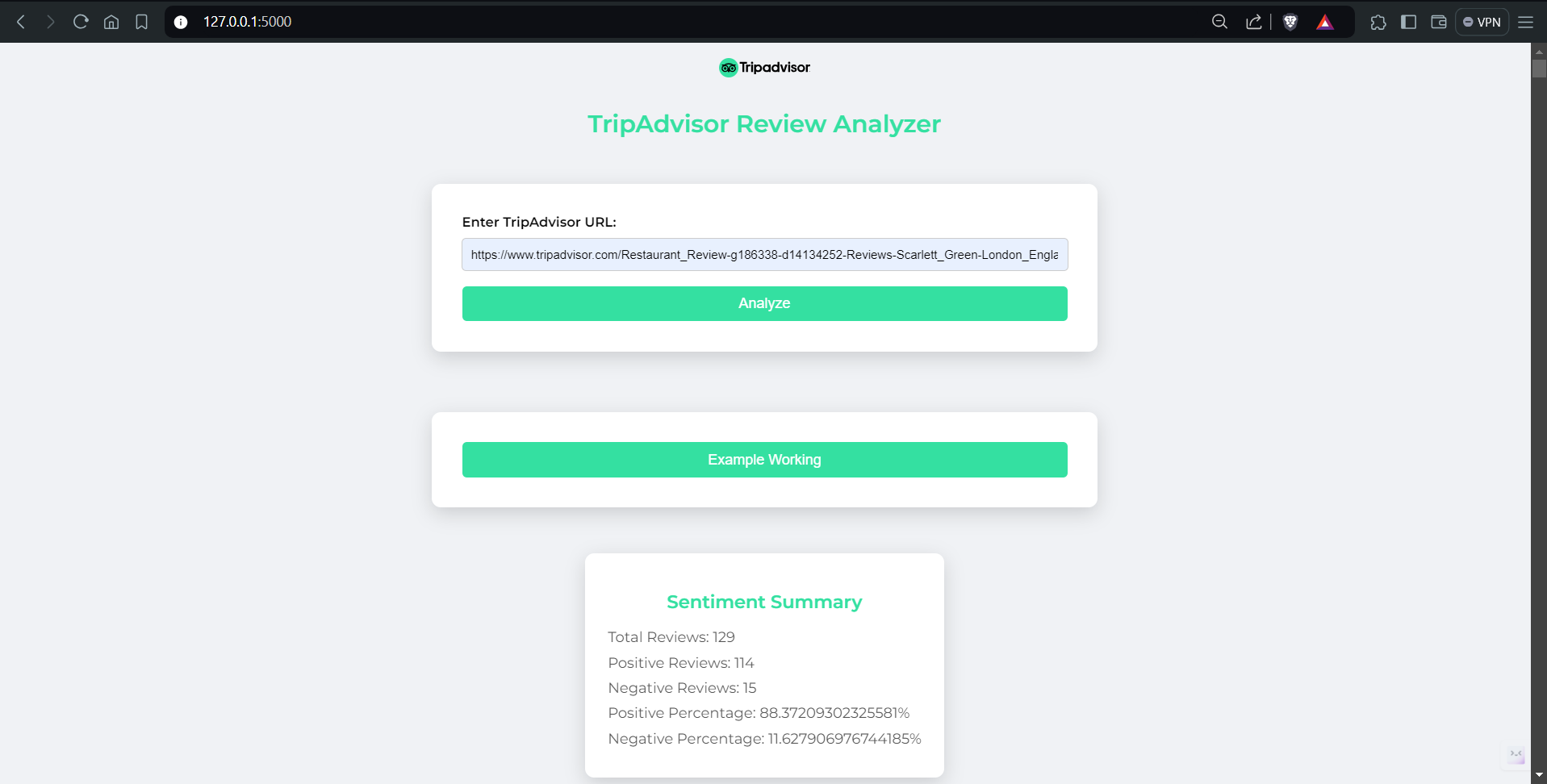 TripAdvisor Reviews Project